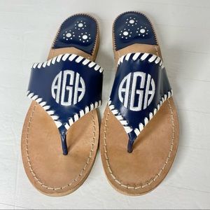 Jack Rogers Monogram Sandals Narrow